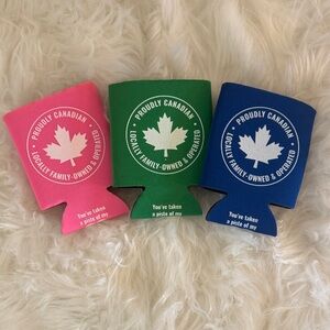 Big White Ski Resort Canada Can Cooler Set – Pink, Green & Blue (3-Pack)